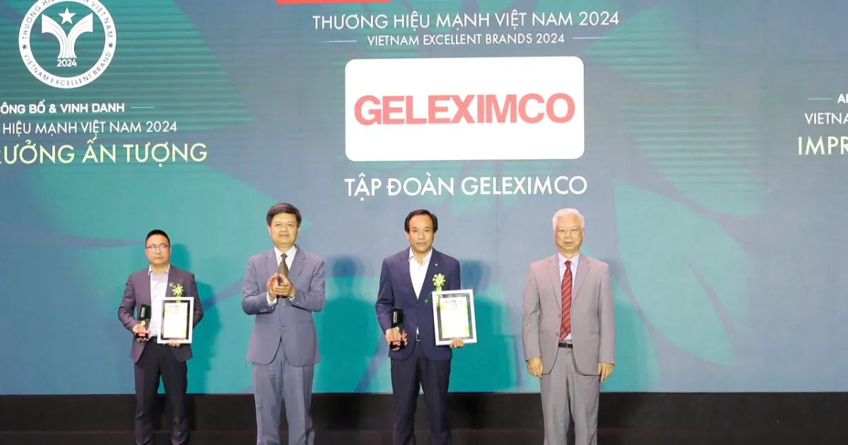 Geleximco được vinh danh "Top 10 thương hiệu mạnh - tăng trưởng ấn tượng 2024"