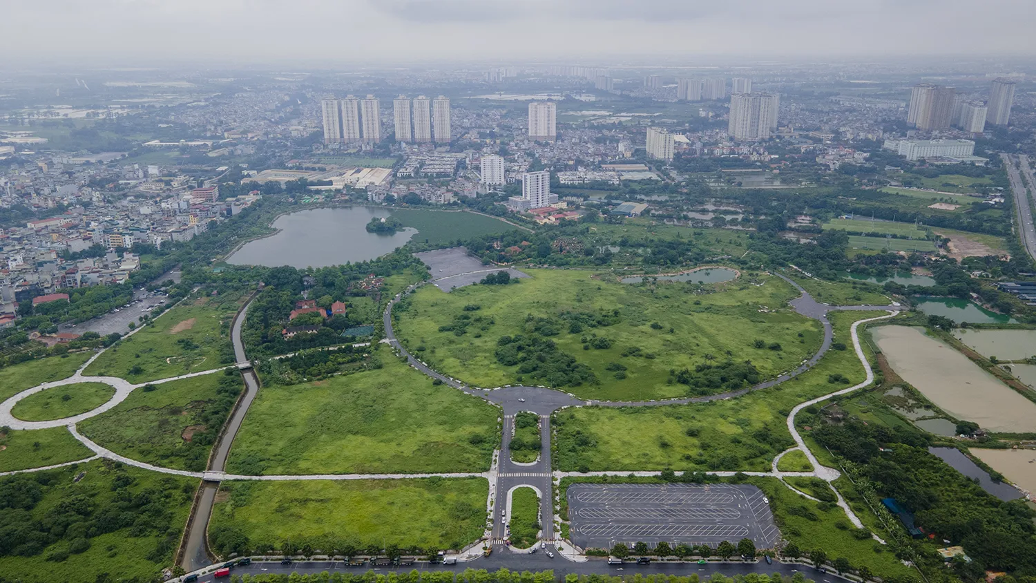 Dự án Công viên Chu Văn An, huyện Thanh Trì được kỳ vọng trở thành“lá phổi xanh” cho cư dân khu vực Tây Nam, Hà Nội. Ảnh: Minh Quang