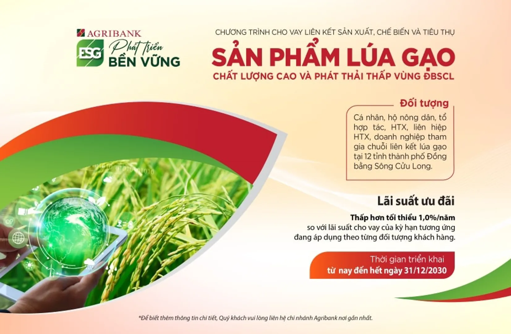 Agribank cho vay liên kết sản xuất, tiêu thụ sản phẩm lúa gạo chất lượng cao