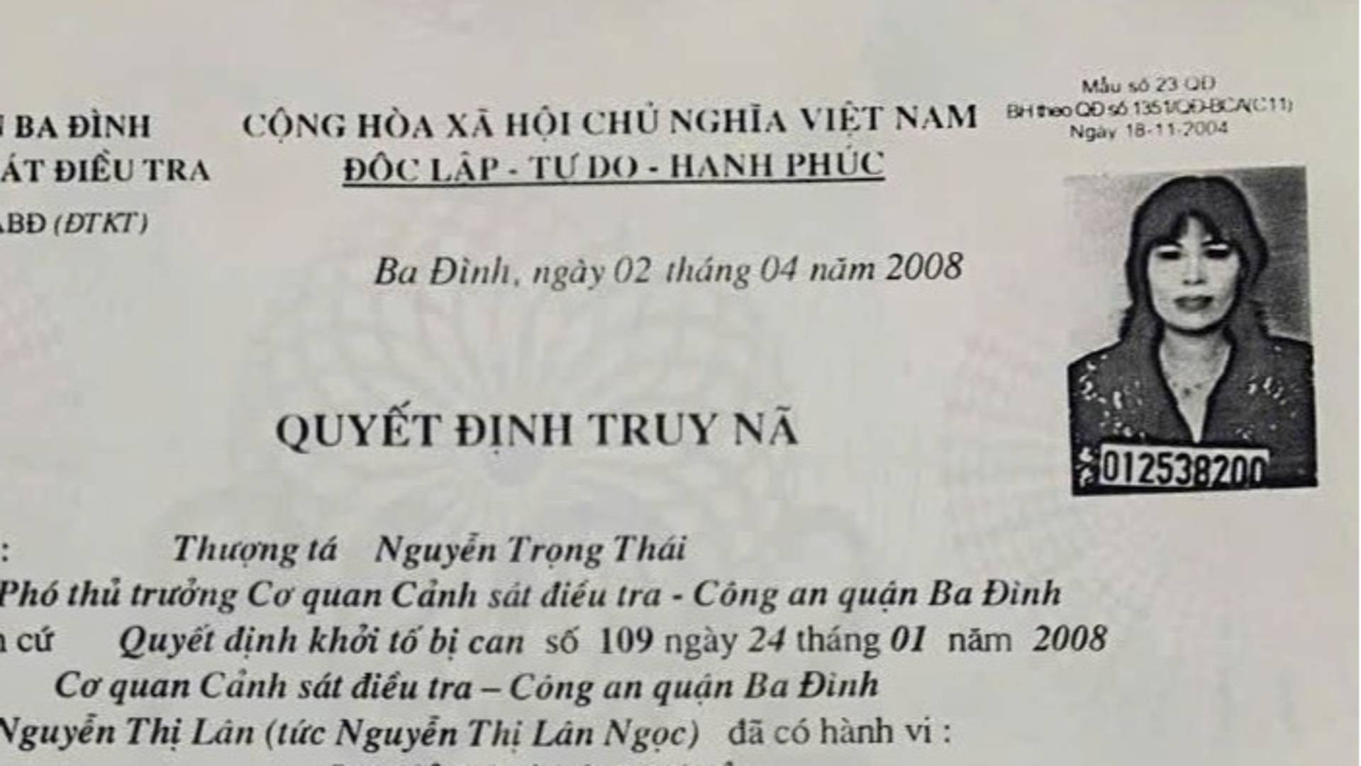 Bắt giữ người phụ nữ trốn truy nã 16 năm 