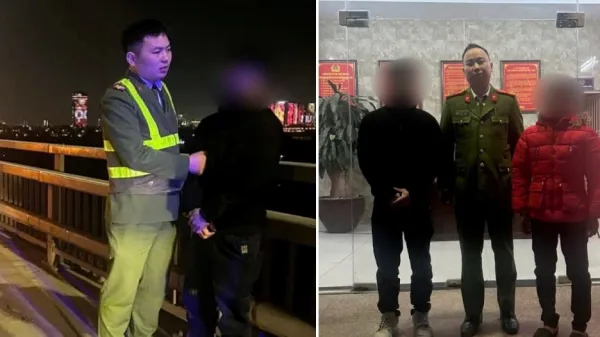 Nam thanh niên 9X định nhảy cầu Nhật Tân được can ngăn kịp thời