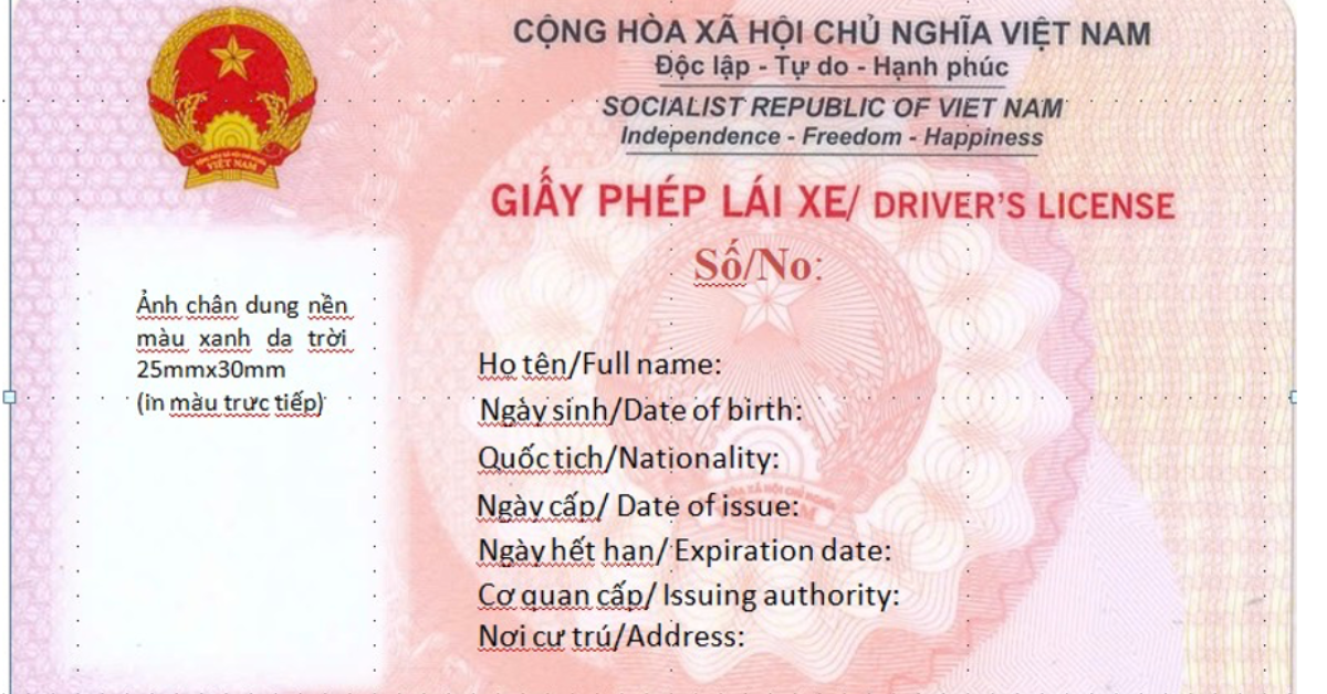 Hình ảnh giấy phép lái xe mới do Bộ Công an cấp từ tháng 3/2025