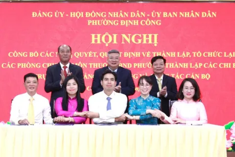Phường Định Công kiện toàn tổ chức bộ máy, nâng cao hiệu quả phục vụ nhân dân