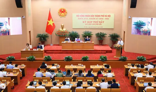 Toàn cảnh phiên khai mạc kỳ họp thứ bảy, HĐND thành phố Hà Nội
