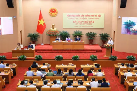 Toàn cảnh phiên khai mạc kỳ họp thứ bảy, HĐND thành phố Hà Nội
