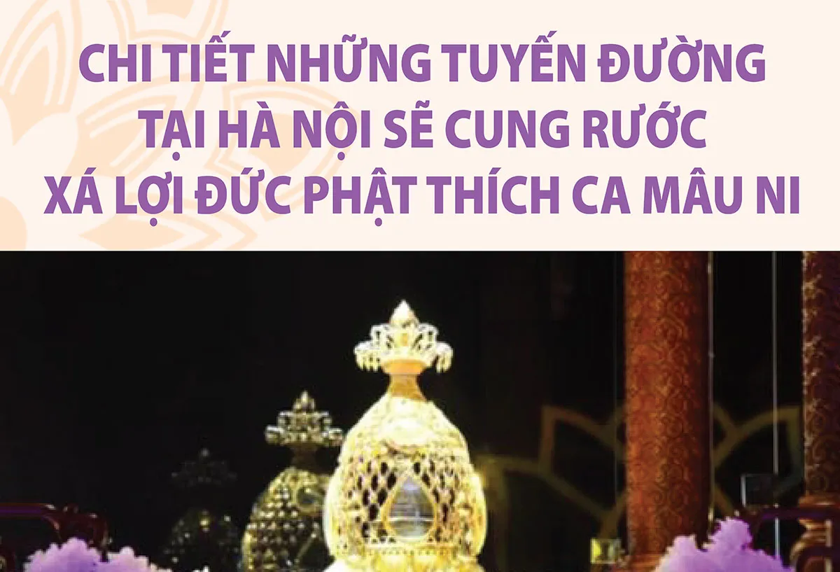 Chi tiết những tuyến đường tại Hà Nội sẽ cung rước Xá lợi Đức Phật Thích Ca Mâu Ni