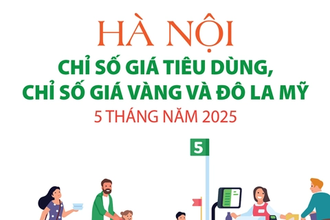 Hà Nội: 5 tháng đầu năm 2025, chỉ số giá tiêu dùng, chỉ số giá vàng và đô la Mỹ ghi nhận mức tăng nhẹ