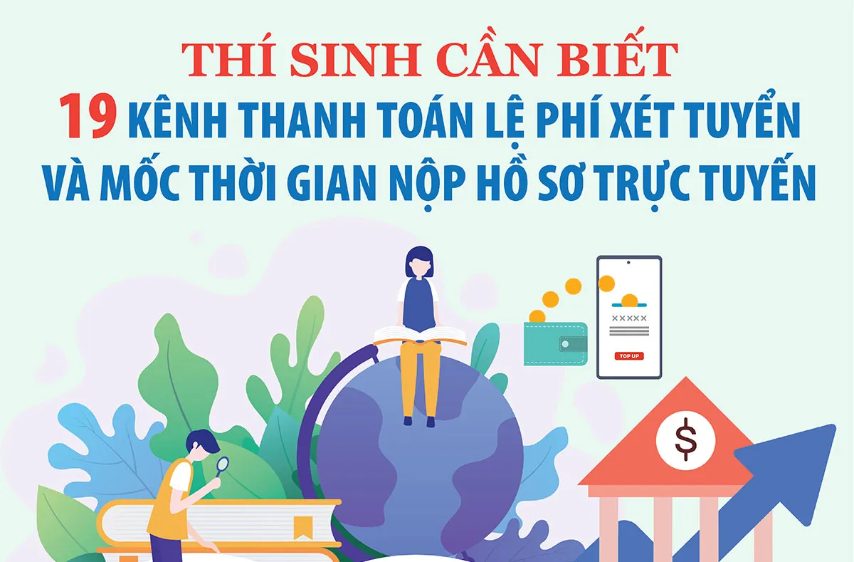 Thí sinh cần biết: 19 kênh thanh toán lệ phí xét tuyển và mốc thời gian nộp hồ sơ trực tuyến