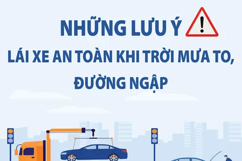 Những lưu ý lái xe an toàn khi trời mưa to, đường ngập