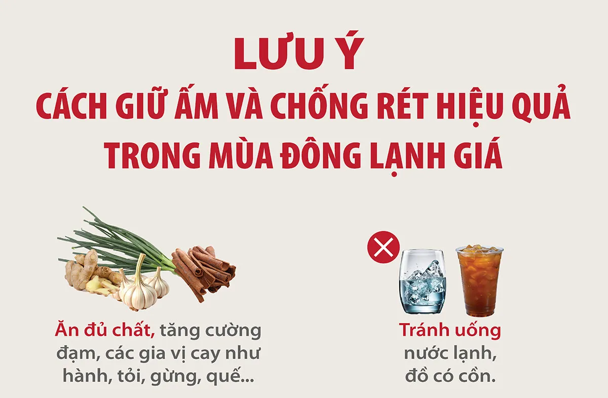 Lưu ý cách giữ ấm và chống rét hiệu quả trong ngày giá rét