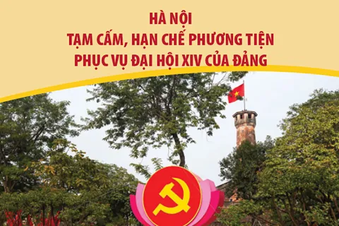 Hà Nội: Tạm cấm, hạn chế phương tiện phục vụ Đại hội XIV của Đảng