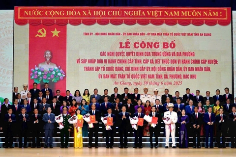 Công bố quyết định về sắp xếp đơn vị hành chính tỉnh An Giang