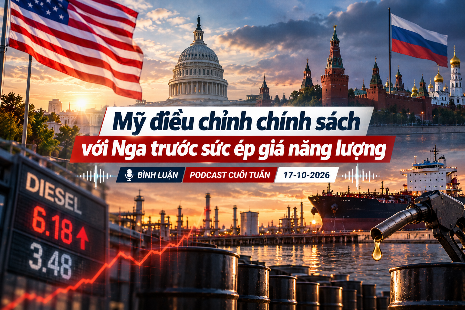 [PODCAST BÌNH LUẬN]: Mỹ điều chỉnh chính sách với Nga trước sức ép giá năng lượng
