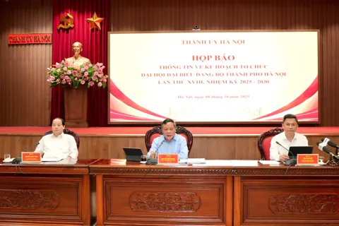 Hà Nội họp báo thông tin về Đại hội đại biểu Đảng bộ Thành phố lần thứ XVIII nhiệm kỳ 2025 - 2030
