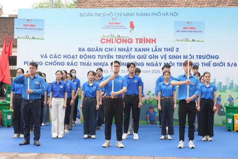 Hà Nội: ra mắt đội hình “Thanh niên hành động - Nói không với rác thải nhựa”
