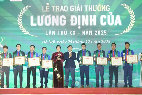 Trao Giải thưởng Lương Định Của năm 2025 cho 30 thanh niên  xuất sắc trong nông nghiệp