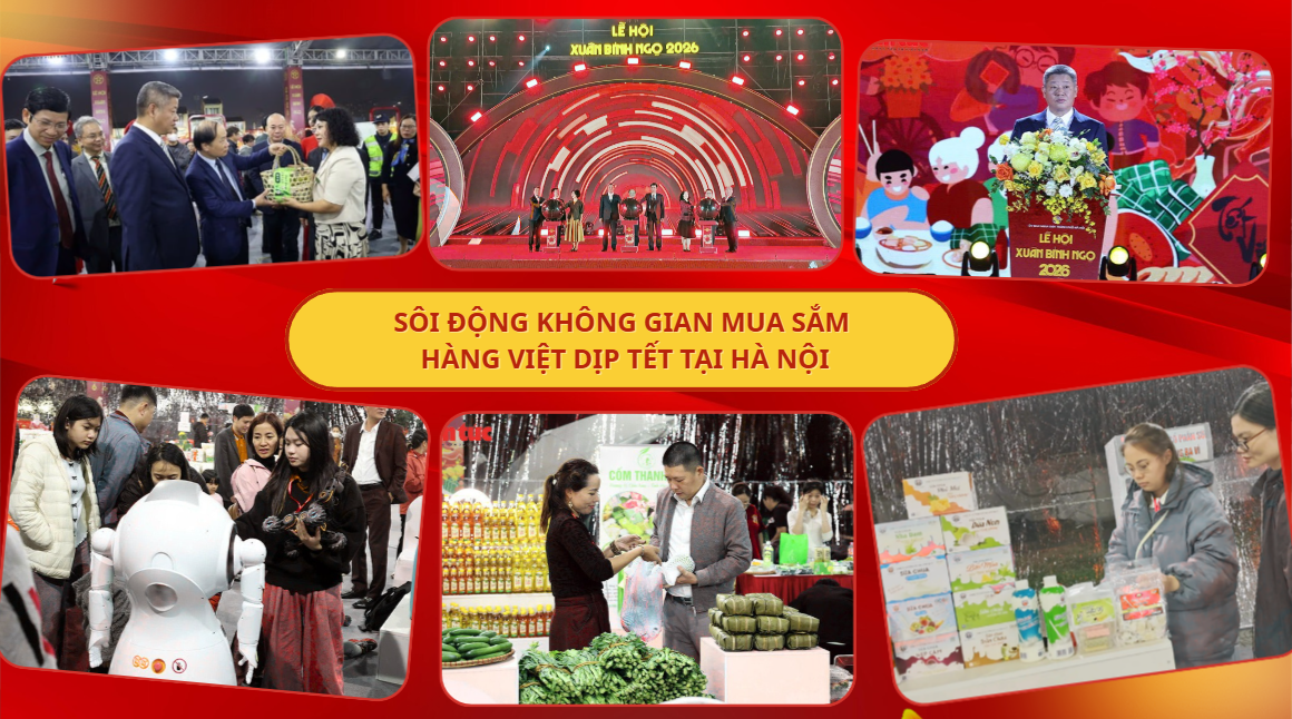 Sôi động không gian mua sắm hàng Việt dịp Tết tại Hà Nội