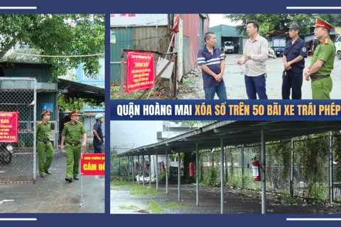 Quận Hoàng Mai xóa sổ trên 50 bãi xe trái phép
