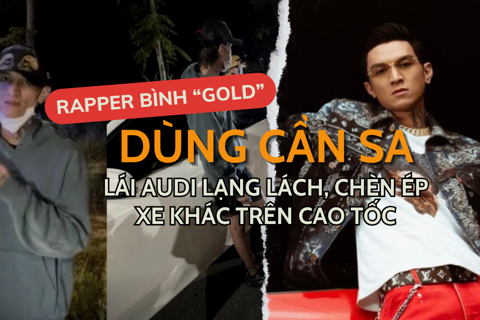 Rapper Bình “Gold” dùng cần sa, lái Audi lạng lách, chèn ép xe khác trên cao tốc