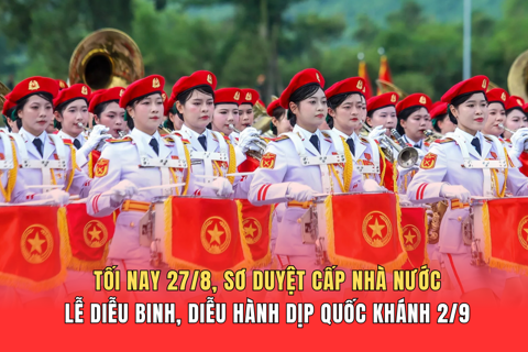 20h tối nay 27/8, sơ duyệt cấp Nhà nước diễu binh, diễu hành kỷ niệm 80 năm Quốc khánh