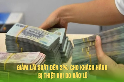 Giảm lãi suất đến 2% cho khách hàng bị thiệt hại do bão lũ