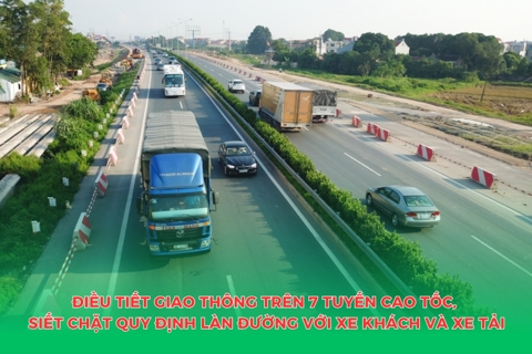 Điều tiết giao thông trên 7 tuyến cao tốc, siết chặt quy định làn đường với xe khách và xe tải