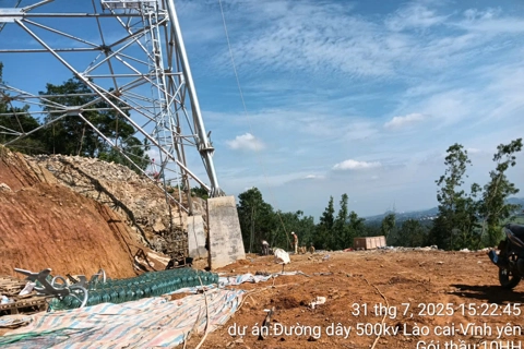 Phú Thọ: cam kết đẩy nhanh tiến độ dự án đường dây 500kV Lào Cai - Vĩnh Yên dịp 19/8