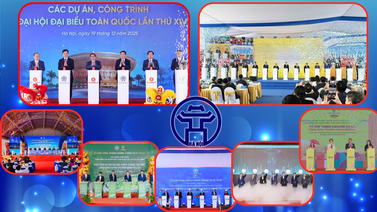 Hà Nội khởi công đồng loạt 7 dự án quy mô lớn, chào mừng Đại hội XIV của Đảng
