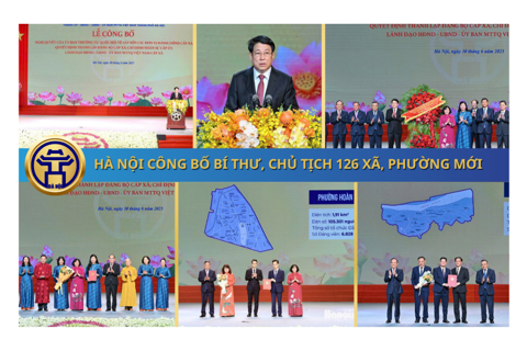 Hà Nội công bố Bí thư Đảng ủy, Chủ tịch UBND 126 xã, phường mới