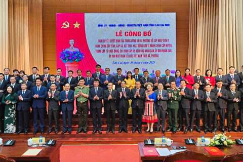 Thành lập tỉnh Lào Cai mới: công bố các quyết định về tổ chức bộ máy và nhân sự
