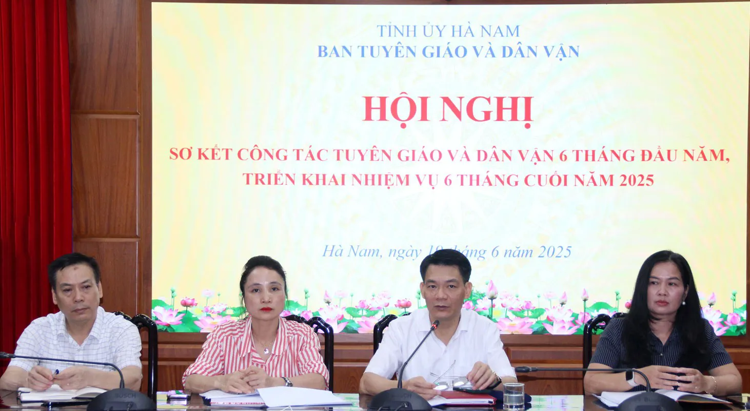 Hà Nam sơ kết công tác tuyên giáo, dân vận 6 tháng đầu năm