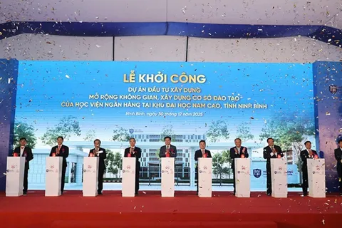 Khởi công Dự án xây dựng cơ sở đào tạo Học viện Ngân hàng tại Khu Đại học Nam Cao