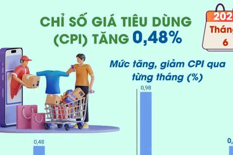 Chỉ số giá tiêu dùng tháng 6/2025 tăng 0,48%