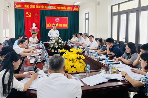 Đảng uỷ xã Bình Minh vận hành thử nghiệm tổ chức hội nghị lần thứ nhất Ban chấp hành Đảng bộ