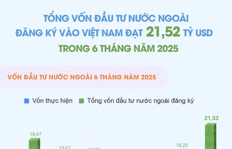 Thu hút FDI 6 tháng đầu năm 2025 bùng nổ, cao nhất trong 15 năm