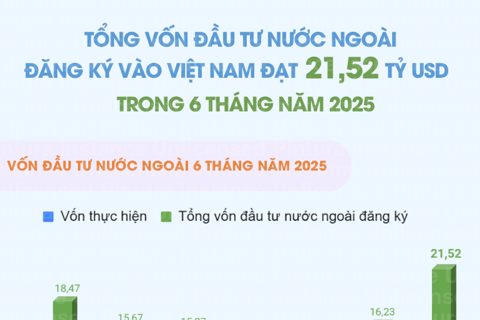 Thu hút FDI 6 tháng đầu năm 2025 bùng nổ, cao nhất trong 15 năm