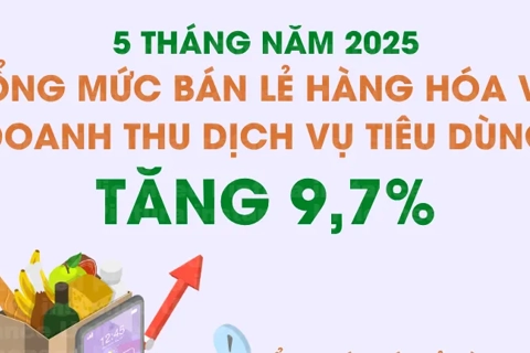 Bán lẻ hàng hóa và doanh thu dịch vụ tiêu dùng tháng 5/2024 tăng cao