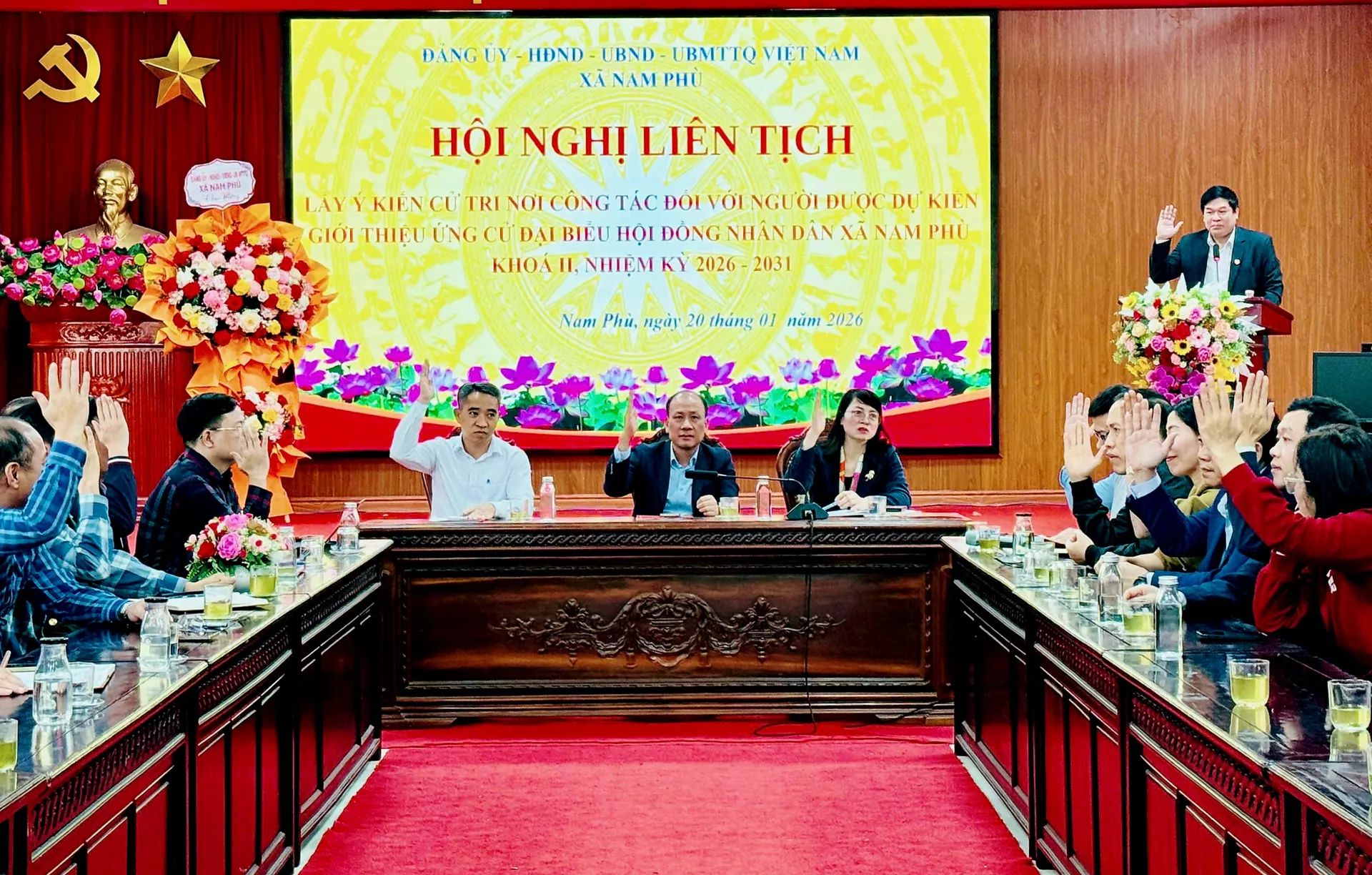 Xã Nam Phù: Tín nhiệm cao giới thiệu 19 nhân sự ứng cử đại biểu HĐND xã nhiệm kỳ 2026-2031