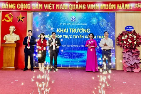 Xã Đại Thanh ra mắt và đưa vào vận hành hệ thống họp trực tuyến