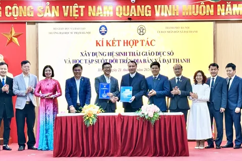 Xã Đại Thanh: ký kết hợp tác phát triển giáo dục, xây dựng hệ sinh thái giáo dục số 
