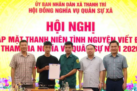 Xã Thanh Trì: 7 thanh niên viết đơn tình nguyện lên đường nhập ngũ năm 2026