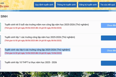 Hà Nội mở cổng đăng ký thử nghiệm vào mầm non, lớp 1, lớp 6
