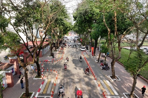 Hà Nội: thí điểm đảm bảo an toàn giao thông tại cổng Trường Tiểu học Vạn Phúc