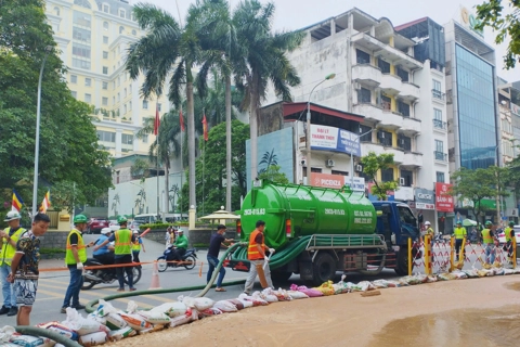 Khẩn trương khắc phục sự cố trào bùn khi khoan hầm đường sắt tuyến Nhổn - Ga Hà Nội 
