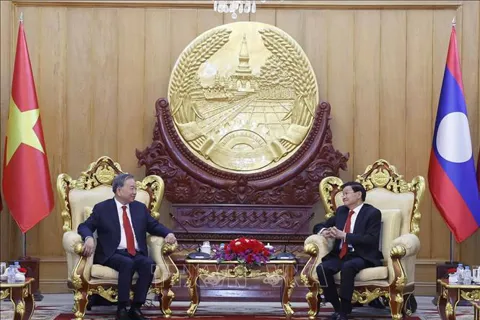 Tổng Bí thư Tô Lâm và Tổng Bí thư, Chủ tịch nước Lào hội đàm
