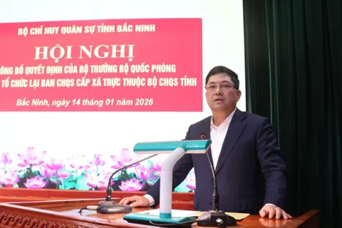 Bắc Ninh công bố quyết định tổ chức lại Ban Chỉ huy Quân sự cấp xã