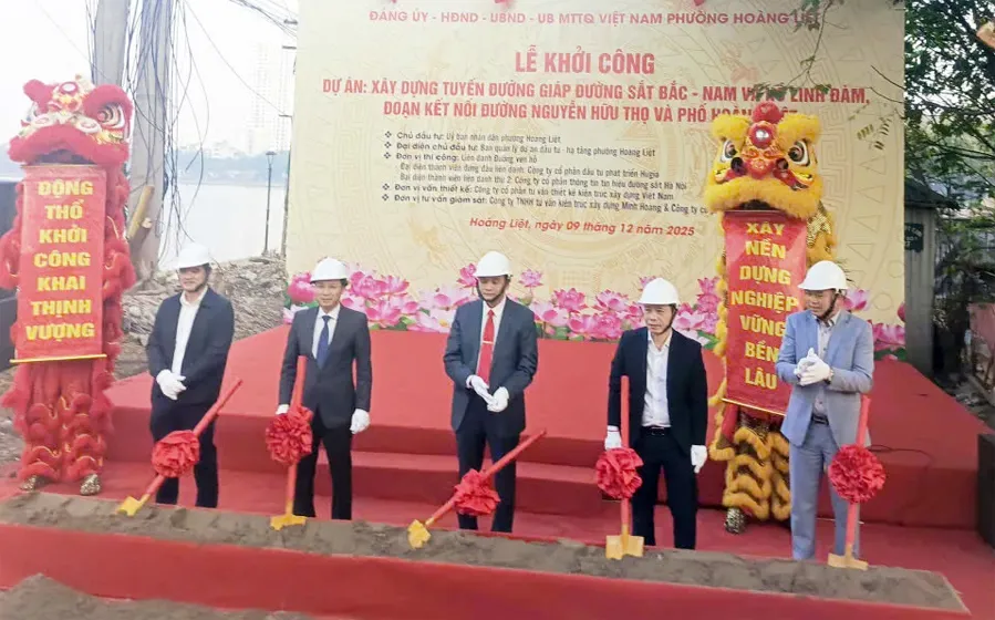 Khởi công dự án tuyến đường kết nối đường Nguyễn Hữu Thọ và phố Hoàng Liệt