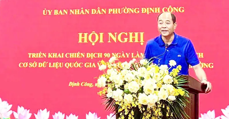 Phường Định Công triển khai Chiến dịch 90 ngày làm giàu, làm sạch Cơ sở dữ liệu quốc gia về đất đai