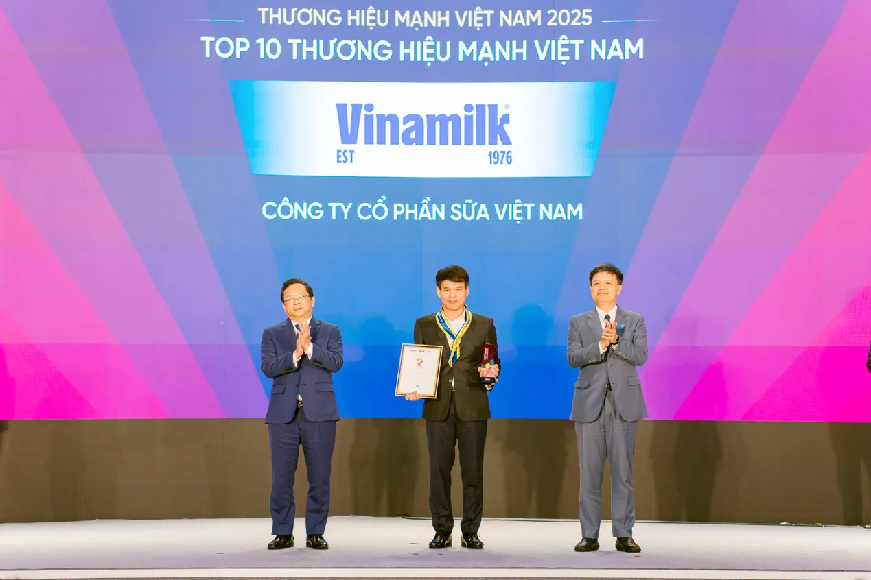 Vinamilk - Doanh nghiệp F&B duy nhất được vinh danh top 10 thương hiệu mạnh Việt Nam 2025