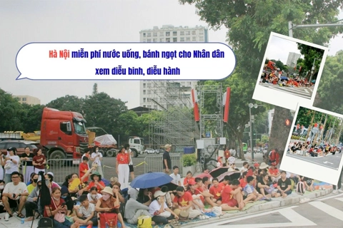 Hà Nội miễn phí nước uống, bánh ngọt cho nhân dân xem diễu binh, diễu hành